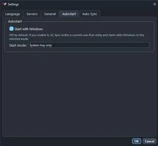 Einstellungen: Autostart