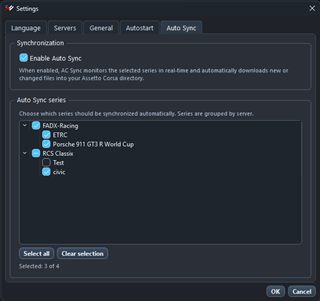 Einstellungen: Auto-Sync