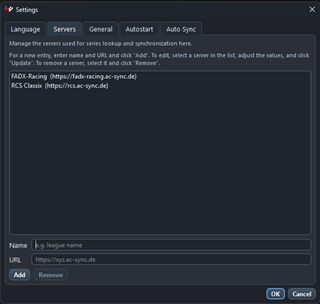 Einstellungen: Server